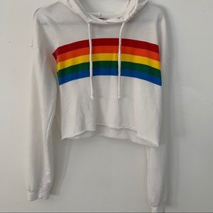 Rainbow cropped hoodie